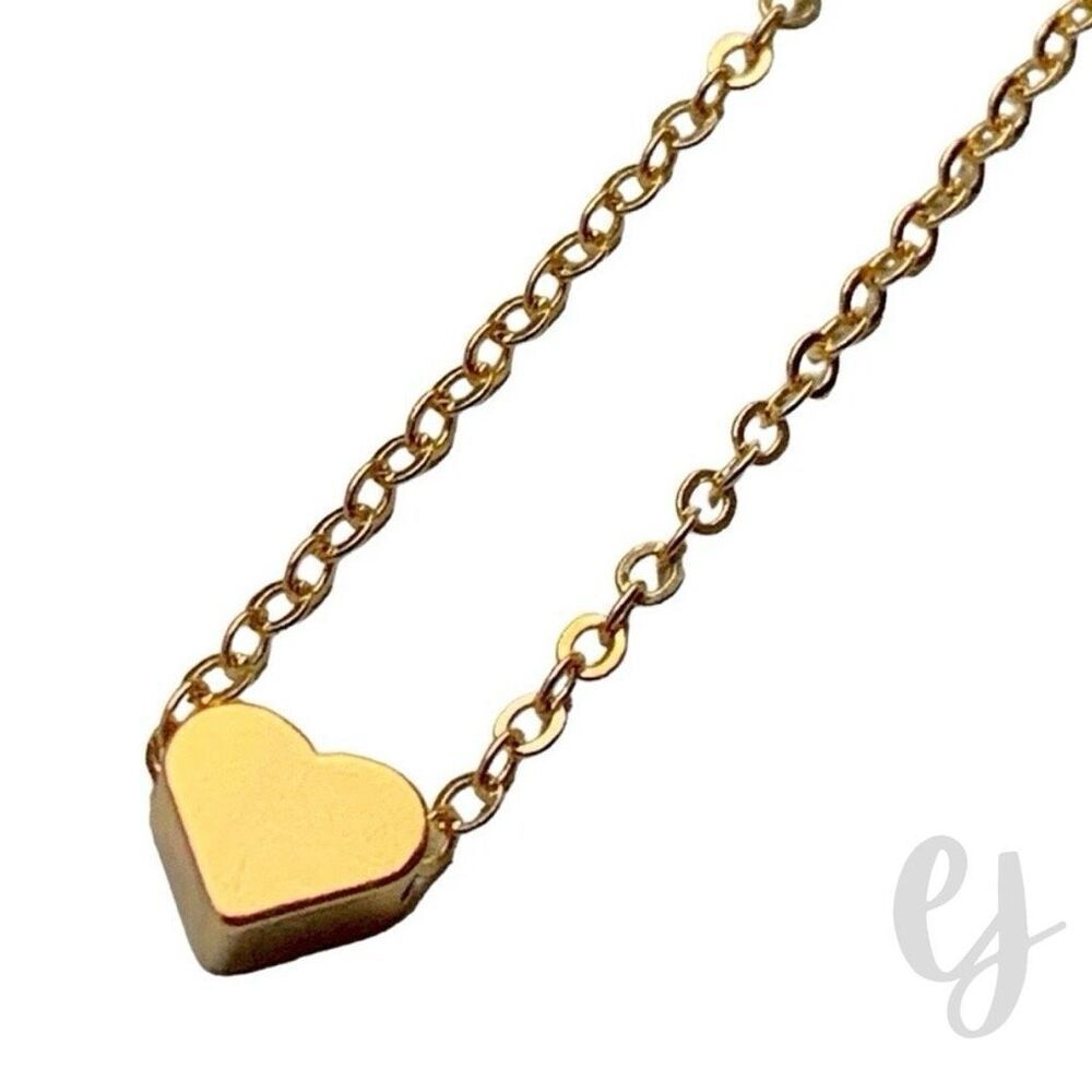 18k Gold Plated Heart Bead Pendant Necklace